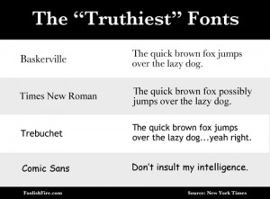 According to Errol Morris of the NY Times, some fonts carry more gravitas than others.