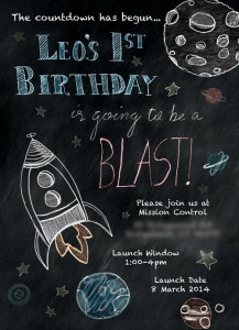Chalkboard Invitation using Foolish Fire Backgrounds and Maison Rouge Creative's Design